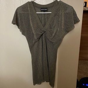 Emporio Armani Sparkly Gray and Silver Blouse Top